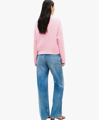 Tommy Hilfiger M Pullover Maglione Donna Rosa NUOV