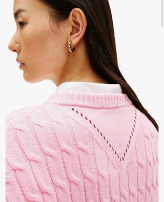 Tommy Hilfiger M Pullover Maglione Donna Rosa NUOV