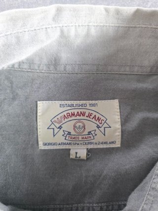 Camicia Armani Vintage Grigia Made in Italy L