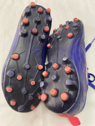 Botas de fútbol Puma niños azul/rojo Talla 32