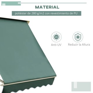 Toldo Retráctil Manual Aluminio Verde