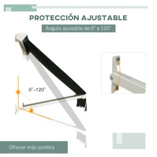 Toldo Retráctil Manual Aluminio Verde