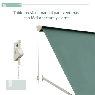 Toldo Retráctil Manual Aluminio Verde