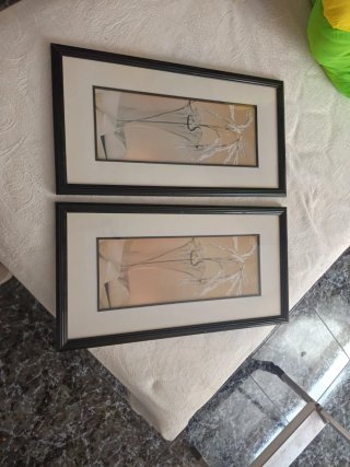 Set 2 Cuadros Decorativos Beige y Negro