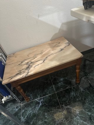 Mesa centro mármol y madera