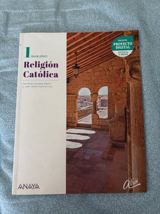 Libro Religión Católica 1º Bachillerato Anaya