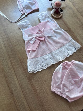 Conjunto 1 mes bebé 3 piezas hecho a mano