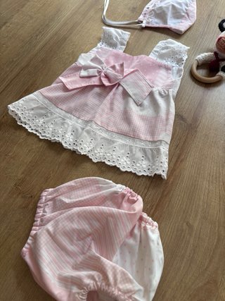 Conjunto 1 mes bebé 3 piezas hecho a mano