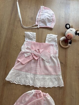 Conjunto 1 mes bebé 3 piezas hecho a mano