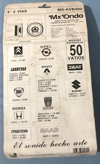 Lote 2 altavoces Mx Onda 4 + 4 rejillas Alfa Sonic
