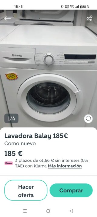 Lavadora Balay A+++ 8kg
