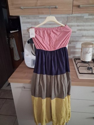 Vestito a fasce colorato taglia unica