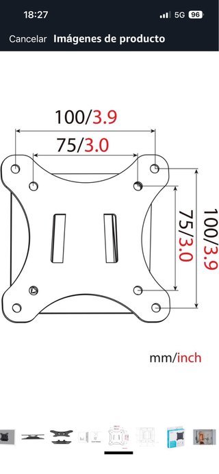 Soporte pared monitor Digitus hasta 27