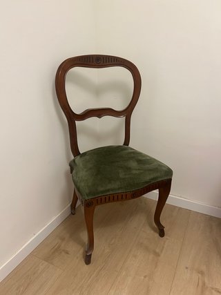 Sillas vintage madera y terciopelo