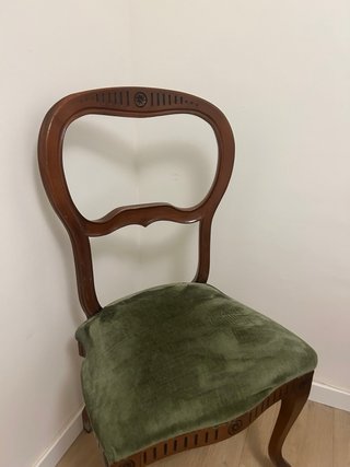Sillas vintage madera y terciopelo