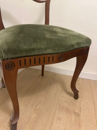 Sillas vintage madera y terciopelo