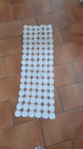 Camino de mesa tejido blanco