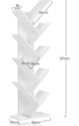 Estantería blanca de madera