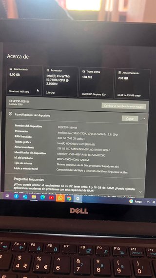 Portátil Táctil Dell Latitude 5289 i5 8GB RAM
