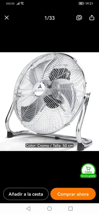 Ventilador de pie Aerson Cromo 50 cm