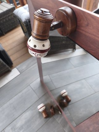 Espejo de baño madera y cerámica