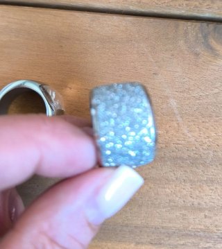 Anillos de acero plateados lote de 3