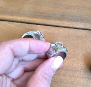 Anillos de acero plateados lote de 3