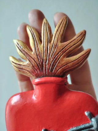 Cuore Sacro Argilla Decorazione Murale