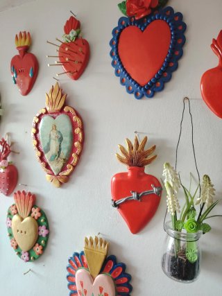 Cuore Sacro Argilla Decorazione Murale