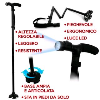 Bastone pieghevole da passeggio per anziani