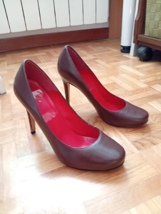 Zapatos de vestir tacón alto marrones