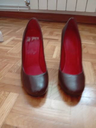 Zapatos de vestir tacón alto marrones
