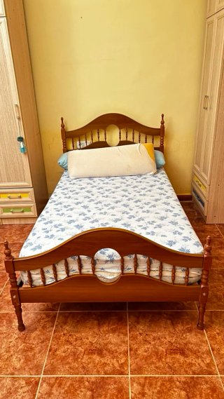 Cama individual de madera 90cm