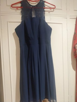 Vestido ceremonia Roberto Cavalli azul T.36