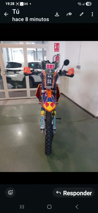 KTM Enduro Moto Naranja/Blanca