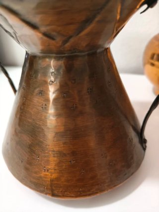 Set 5 oggetti vintage rame martellato
