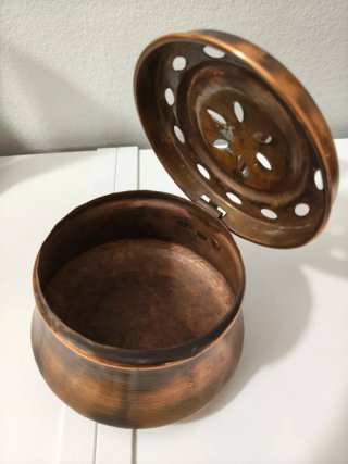 Set 5 oggetti vintage rame martellato