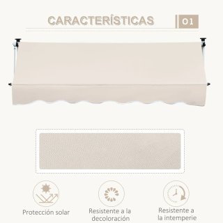 Toldo Retráctil Manual Beige 4x1.2m