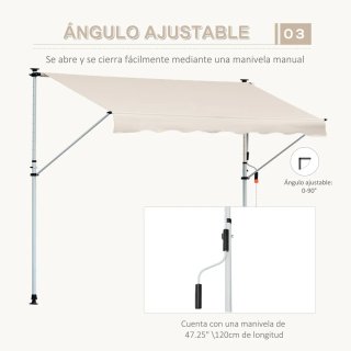 Toldo Retráctil Manual Beige 4x1.2m