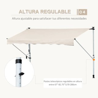 Toldo Retráctil Manual Beige 4x1.2m