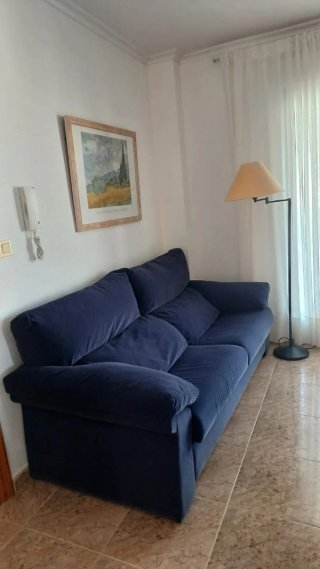 Sofá 3 plazas azul tela