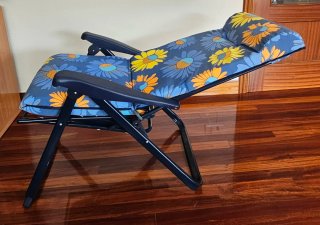 Tumbona plegable acolchada floral