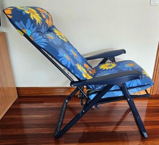 Tumbona plegable acolchada floral