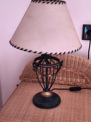 Lámpara Vintage Metal Dorada Verde
