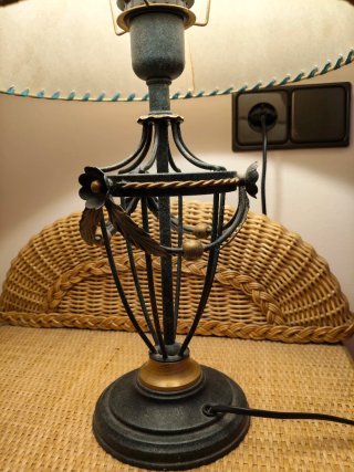 Lámpara Vintage Metal Dorada Verde