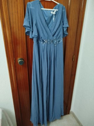 Vestido Ever-Pretty azul con detalles plateados