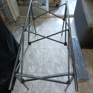 Mesa plegable camping metal gris