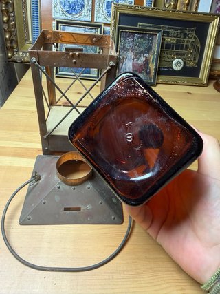 Farola decantador Whisky vidrio ámbar vintage