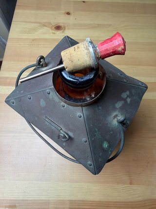 Farola decantador Whisky vidrio ámbar vintage