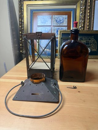 Farola decantador Whisky vidrio ámbar vintage